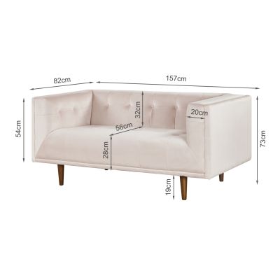 MANAROLA 2 Seater Sofa - PINK