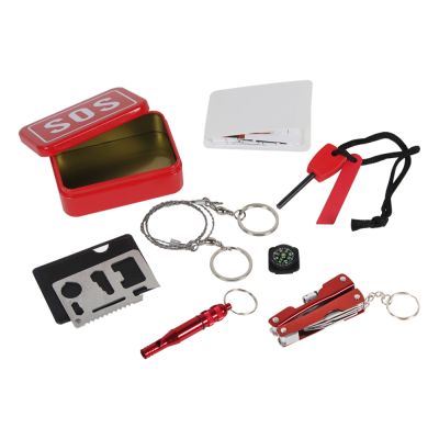6 in 1 SOS Survival Equipment Hiking Camping Tool Box Set