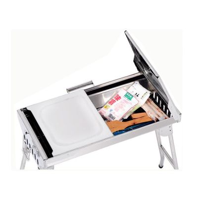Stainless Steel Portable BBQ Grill with 20 Skewers