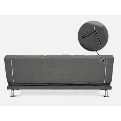 VENICE 3 Seater Sofa bed with Cup Holders - DARK GREY