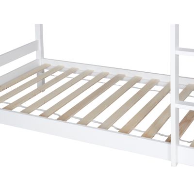 MAROON Single Wooden Bunk Bed Frame - WHITE