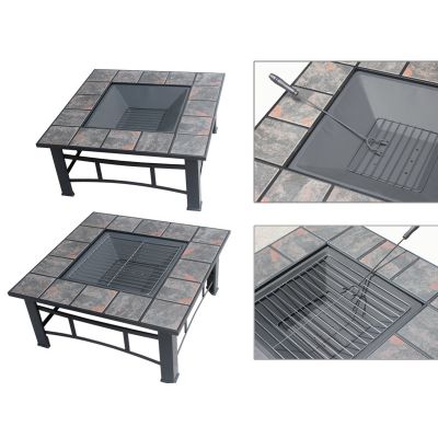 Fire Pit Ceramic Tile Outdoor BBQ Stove with Grill