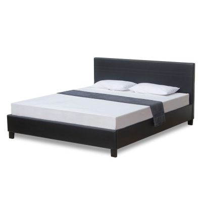LOGAN Super King PU Bed Frame - BLACK