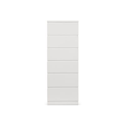 TONGASS Wooden Slim Tallboy 6 Drawers - WHITE