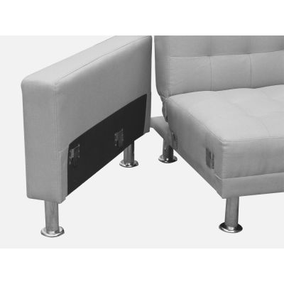 COLORADO 3 Seater Sofa Bed Futon with Chaise - LIGHT GREY