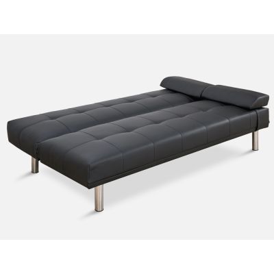 DENVER 3-Seater PU Sofa Bed BLACK