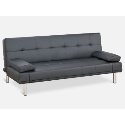DENVER 3-Seater PU Sofa Bed BLACK