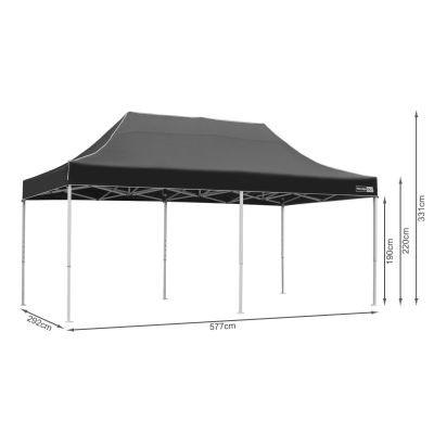 Toughout Thunderstorm Gazebo 3 x 6m - Black