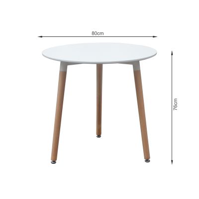 FINLEY Dining Table Round 80x76cm WHITE