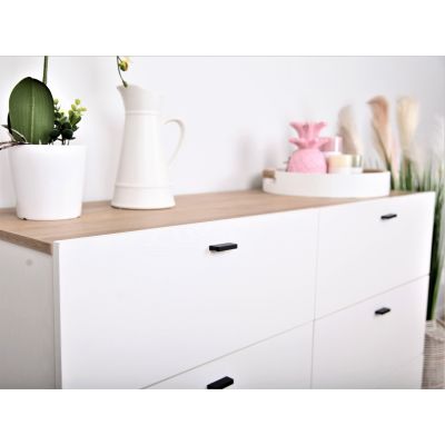 HEKLA Low Boy 6 Drawer Chest Dresser - WHITE