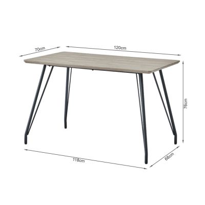 CECIL Dining Table Rectangle 120x70cm - OAK