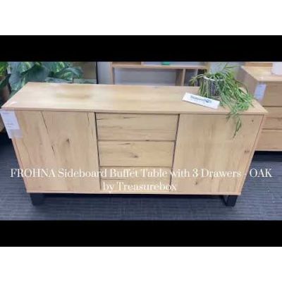 FROHNA Sideboard Buffet Table with 3 Drawers - OAK
