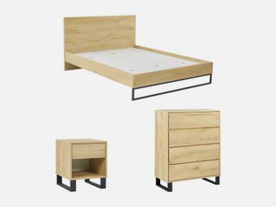 FROHNA Queen Bedroom Furniture Package with Tallboy - OAK