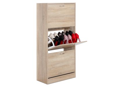 Matilda 3 Drawer Shoe Cabinet Storage Rack - Maple