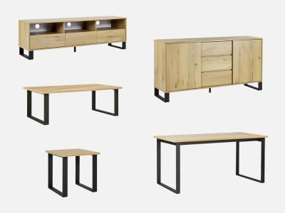 Frohna 5 Piece Living Room Furniture Package - Oak