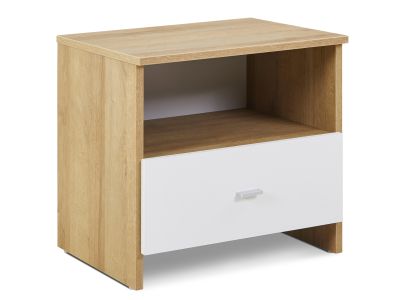 Makalu Wooden Bedside Table Nightstand - Oak