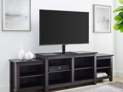 TV Stand With Glass Base Height Adjustable 32-55"