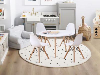 Iris 5 Piece Kids Table With Chairs Set - White