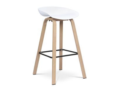 Kai Bar Stool Metal Barstool 75cm - White