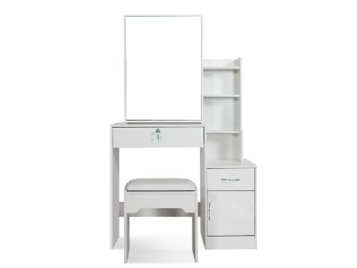 Magnolia Sliding Door Mirror Dressing Table Set 2pcs - White