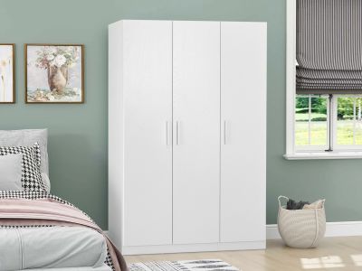 MAKALU Wardrobe 3 Door Storage Shelves - WHITE