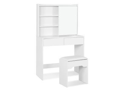 Crocus Dressing Table with Drawers Set 2pcs - White