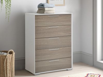 Waipoua 5 Drawer Tallboy - GREY OAK