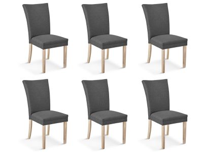 Grace 6 Piece Upholstered Dining Chair - Dark Grey