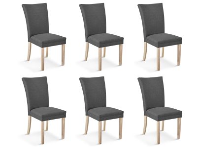 Grace 6 Piece Upholstered Dining Chair - Dark Grey