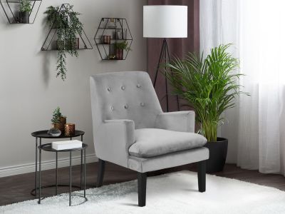 Mila Velvet Arm Chair - Grey