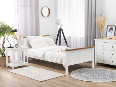 KAMET Single Wooden Bed Frame - WHITE