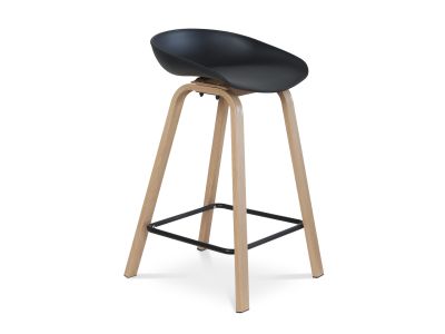 Kai Bar Stool Metal Barstool 65cm - Black