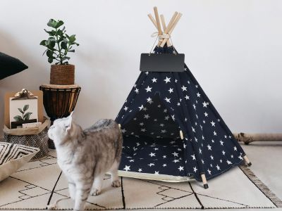 Pet Teepee Tent Pet Bed - Blue