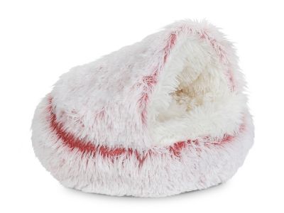 Soft Plush Cat Cave Bed - Pink