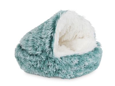 Soft Plush Cat Cave Bed - Blue