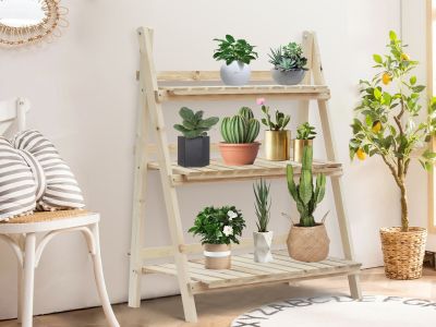 Balaton Ladder Planter Stand 80cm - Oak