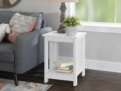 Wular Square Coffee Table Side Table - White