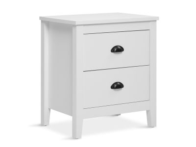 Congo Bedside Table with 2 Drawers - White