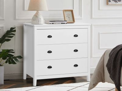 Congo 3 Drawers Tallboy - White