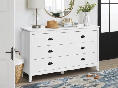 Congo 6 Drawers Low Boy - White