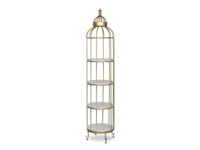 Alesa Birdcage 4 Tier Storage Shelf - Golden