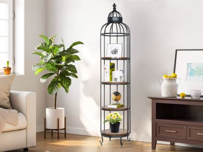 Alesa Birdcage 4 Tier Storage Shelf - Black