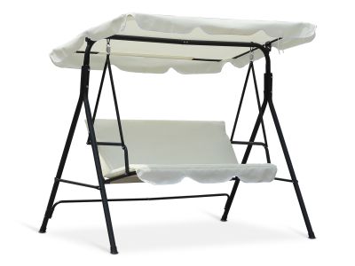 Outdoor Patio Garden 3 Seater Swing Seat Chair - White
