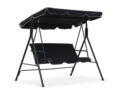 Outdoor Patio Garden 3 Seater Swing Seat Chair - Black