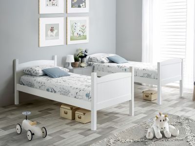 Annan Single Wooden Bunk Bed Frame - White