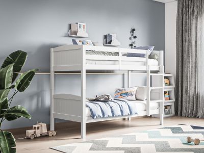 Annan Single Wooden Bunk Bed Frame - White