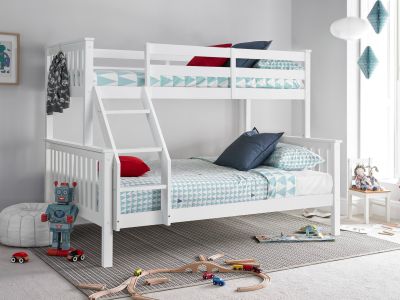 Dome Wooden Triple Bunk Bed - White