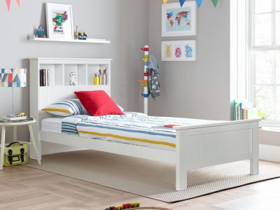 Jamie Single Wooden Bed Frame - White