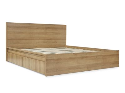 Harris Super King Bed Frame with Storage - Oak