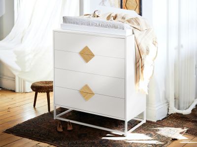 Alaska Wooden Tallboy 4 Drawers - White